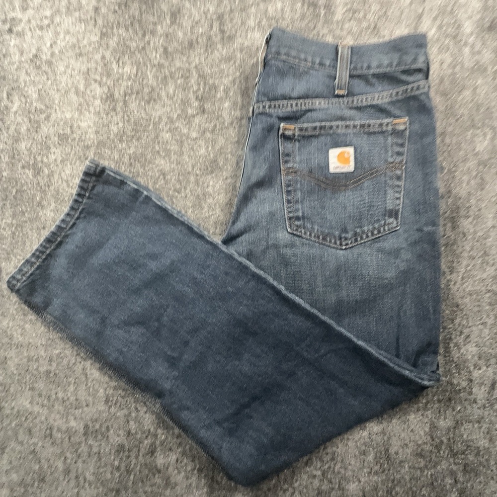 Carhartt Relaxed Fit Jeans Mens 34x30Blue Denim Workwear BD1483-M
